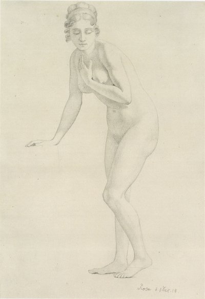 Standing Female Nude by Julius Schnorr von Carolsfeld